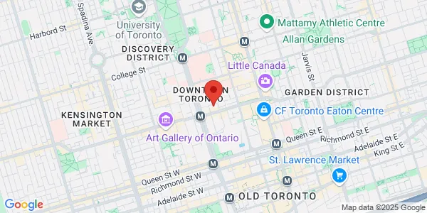Map of 123 Edward Street Suite 600 Toronto, ON M5G 0A8 Canada