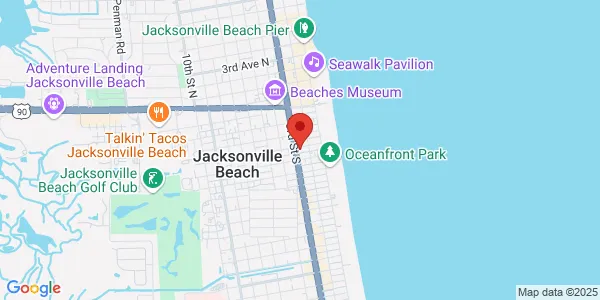 Map of 274 3rd Ave S Jacksonville Beach, FL 32250