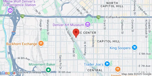 Map of 1139 Delaware St Denver, CO 80204
