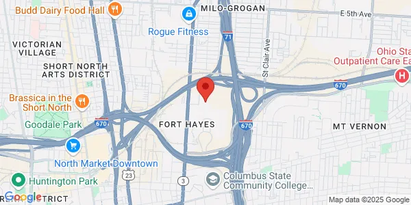 Map of 625 Cleveland Ave Columbus, OH 43215