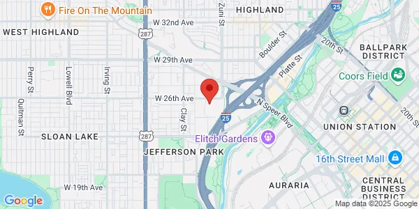 Map of 2490 W 26th Ave Denver, CO 80211