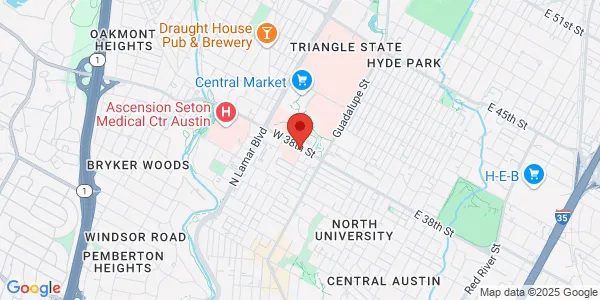 Map of 711 W 38th St Bldg D4 Austin, TX 78705