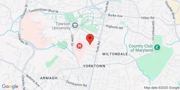 Map of 124 Sister Pierre Dr Towson, MD 21204