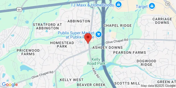 Map of 1460 Kelly Rd Ste 102 Apex, NC 27502
