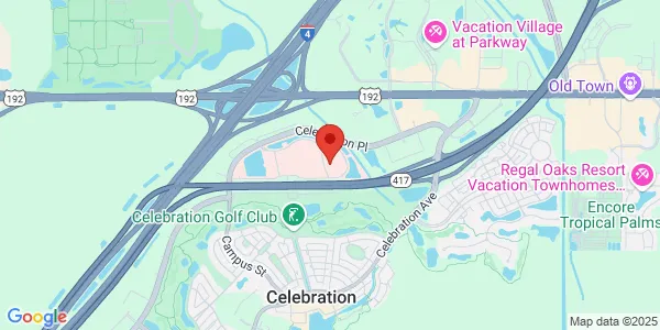 Map of 380 Celebration Place Suite 201 Celebration, FL 34747