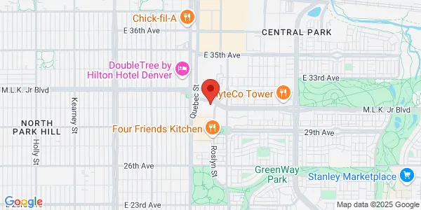 Map of 3055 Roslyn St Ste 100 Denver, CO 80238