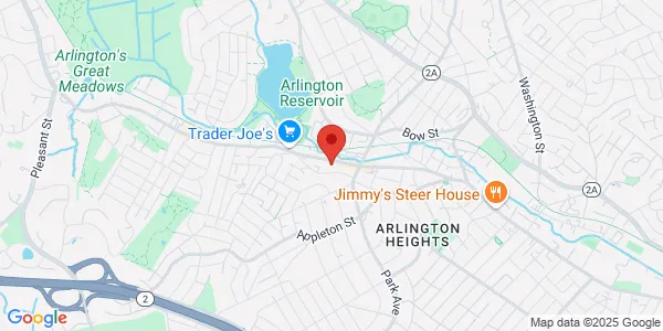 Map of 1398 Massachusetts Ave Arlington, MA 02476