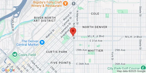 Map of 3177 N Downing St Denver, CO 80205