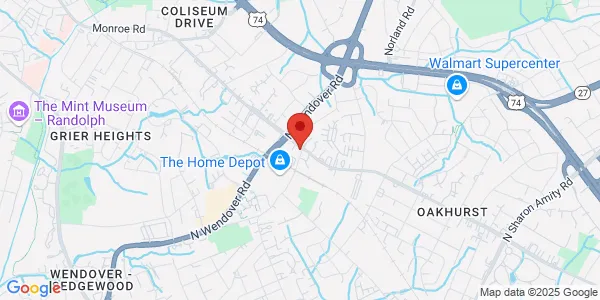 Map of 4128 Monroe Road Charlotte, NC 28205