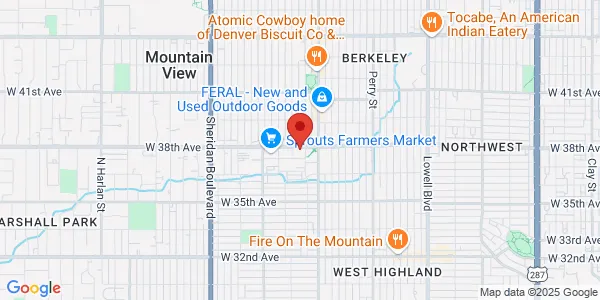 Map of 4500 W 38th Ave Denver, CO 80212