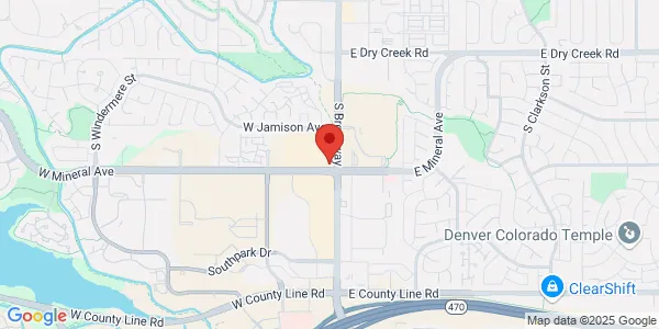 Map of 101 W Mineral Ave Unit 105 Littleton, CO 80120