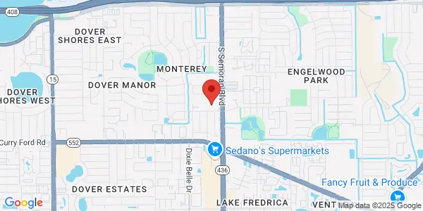 Map of 1150 S Semoran Blvd Ste D Orlando, FL 32807