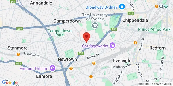 Map of 92-100 Carillon Ave Shop 1 Newtown New South Wales 2042 Australia