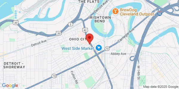 Map of 1810 W 25th St Unit 1 Cleveland, OH 44113