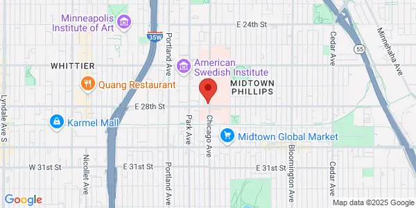 Map of 800 E 28th St Allina Health Minneapolis, MN 55407