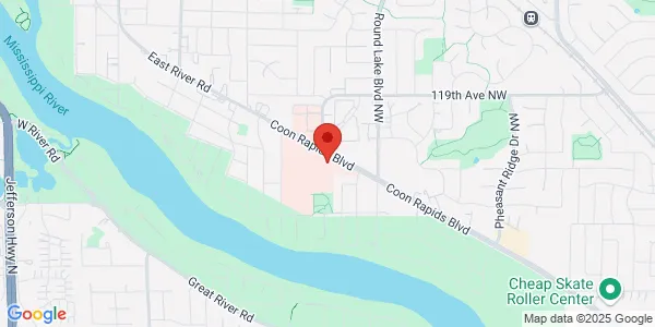 Map of 3960 Coon Rapids Blvd Mercy Health Care Ctr Ste 200 Mercy Healthcare Center Coon Rapids, MN 55433