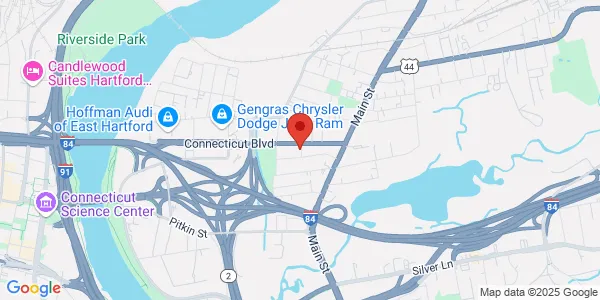 Map of 11 Ward St East Hartford, CT 06108