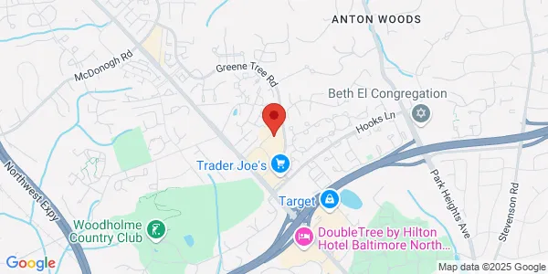 Map of 1838 Greene Tree Rd Ste 450 Pikesville, MD 21208