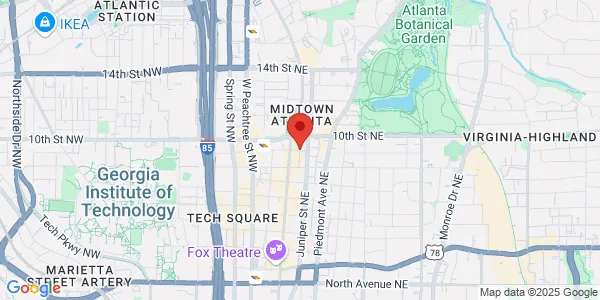 Map of 999 Peachtree St NE Ste 850 WellStar Medical Group Atlanta, GA 30309