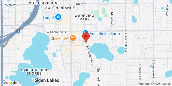 Map of 2877 Delaney Ave Osceola Gynecology Orlando, FL 32806