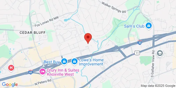 Map of 312 Prosperity Dr Ste 101 Knoxville, TN 37923