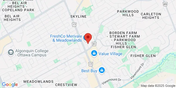 Map of 1595 Merivale Road Nepean, ON K2G 3K2 Canada