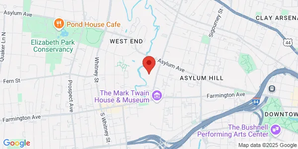 Map of 43 Woodland St Ste 240 Hartford, CT 06105