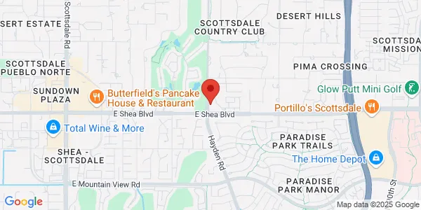 Map of 10603 N Hayden Rd Ste H-112 Scottsdale, AZ 85260
