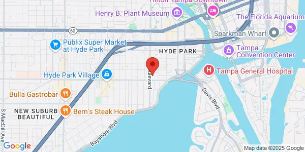 Map of 710 W Bay St Apt B Tampa, FL 33606