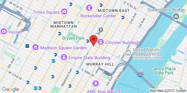 Map of 125 Park Ave Ste 2615 New York, NY 10017
