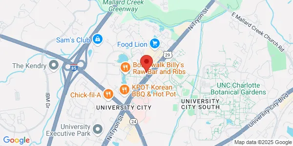 Map of 9325 Jw Clay Blvd Ste 221 Charlotte, NC 28262
