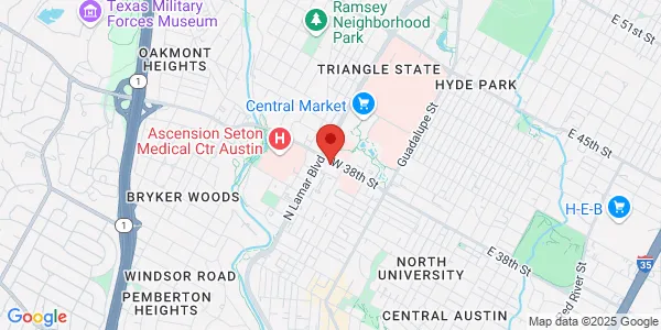 Map of 911 W 38th Ste 300 Austin, TX 78704