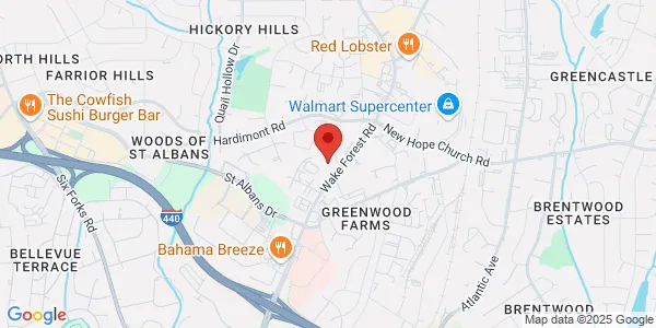 Map of 3801 Wake Forest Rd Ste 110 Raleigh, NC 27609