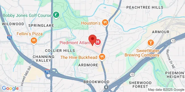 Map of 105 Collier Rd NW Ste 1080 Atlanta, GA 30309