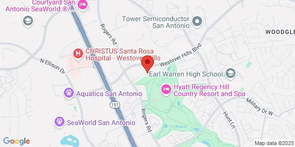Map of 9842 Westover Hills Blvd Ste 101 San Antonio, TX 78251