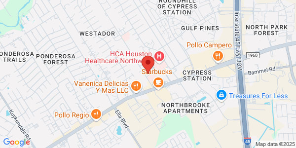 Map of 17070 Red Oak Dr Ste 305A Houston, TX 77090
