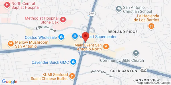 Map of 25615 N US Hwy 281 San Antonio, TX 78258