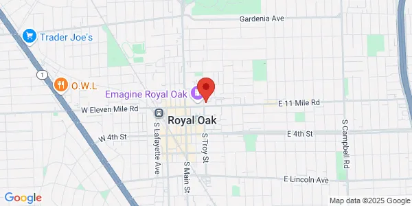Map of 309 E 11 Mile Rd Royal Oak, MI 48067