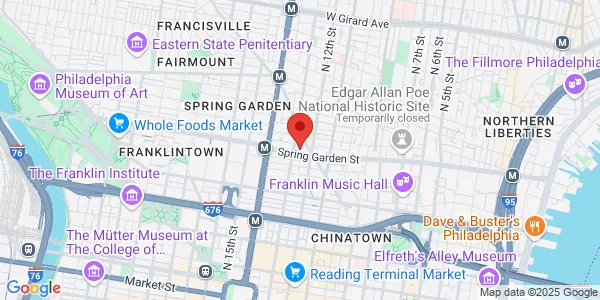 Map of 1217 Spring Garden St Fl 1 Philadelphia, PA 19123