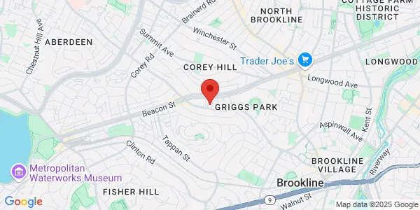 Map of 637 Washington St Ste 100 Brookline, MA 02446