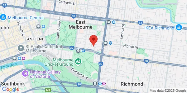 Map of 29 Simpson St East Melbourne Victoria 3002 Australia