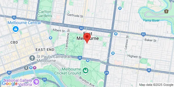 Map of 166 Gipps St Level 2 East Melbourne Victoria 3002 Australia