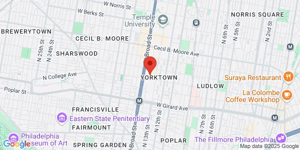 Map of 1415 N Broad St Philadelphia, PA 19122