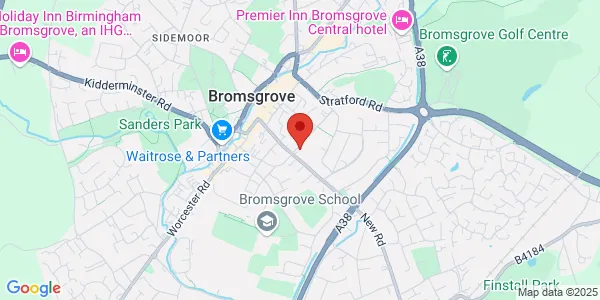 Map of Bromsgrove Open Upright MR Imaging Centre 27 New Road Bromsgrove B60 2JL United Kingdom