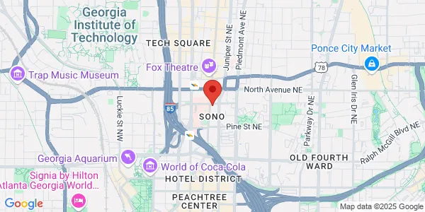 Map of 555-557 Peachtree St NE Atlanta, GA 30308