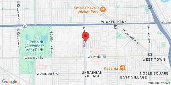 Map of 1349 N Western Ave Chicago, IL 60622