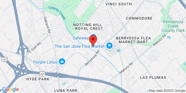 Map of 1411 Berryessa Rd Ste 30 San Jose, CA 95133