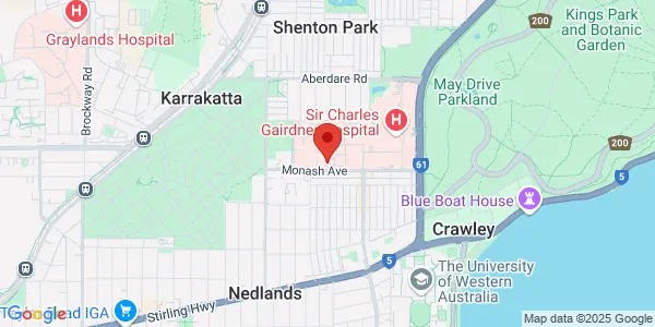 Map of Suite 8 95 Monash Ave Hollywood Specialist Centre Nedlands Western Australia 6009 Australia