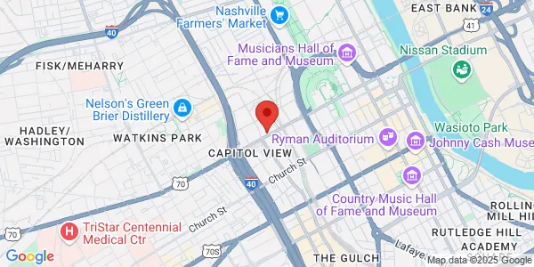Map of 1020 Dr Mlk Jr Blvd Nashville, TN 37203