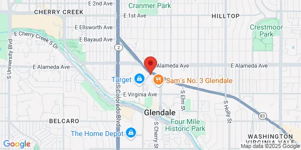 Map of 4500 Leetsdale Dr Glendale, CO 80246